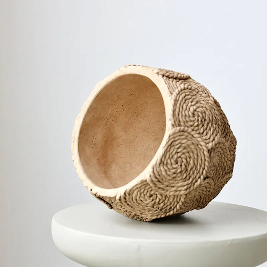 Handcrafted Wabi-Sabi Weave Imitation Pot