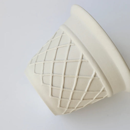 Small Cone-Shaped Flower Pots (Black & White) | Modern Minimalist Planters for Home Decor