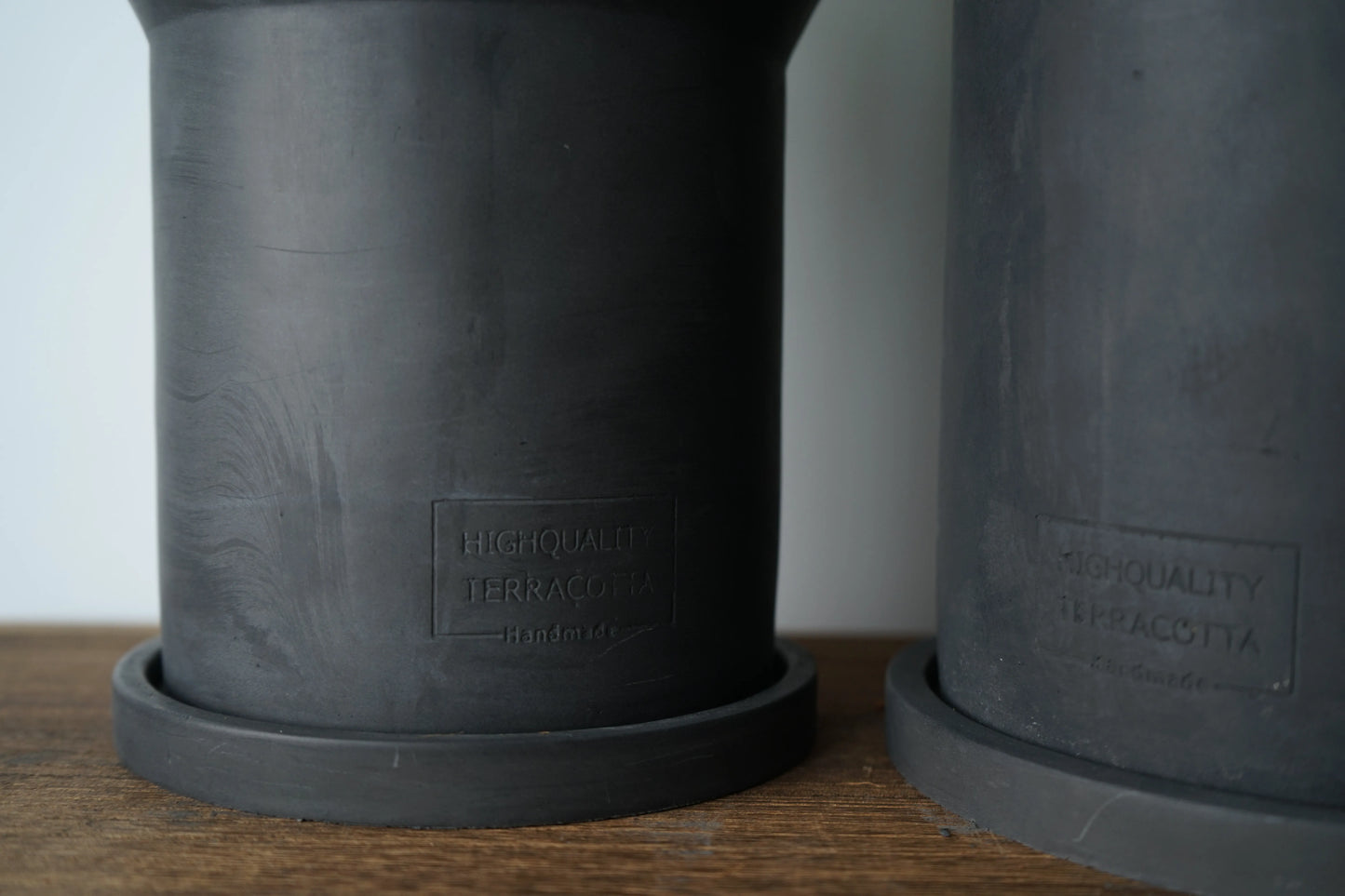 Black Cylinder Chimney Planter – Minimalist Matte Flower Pot